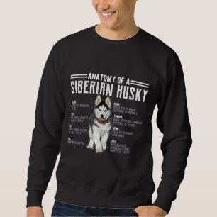 Sweatshirt Anatomie D'Un Husky Print Siberian Dog Fans Tee Pr