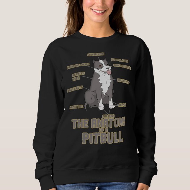 Sweatshirt Anatomie D'Un Pitbull Drôle Chien (Devant)