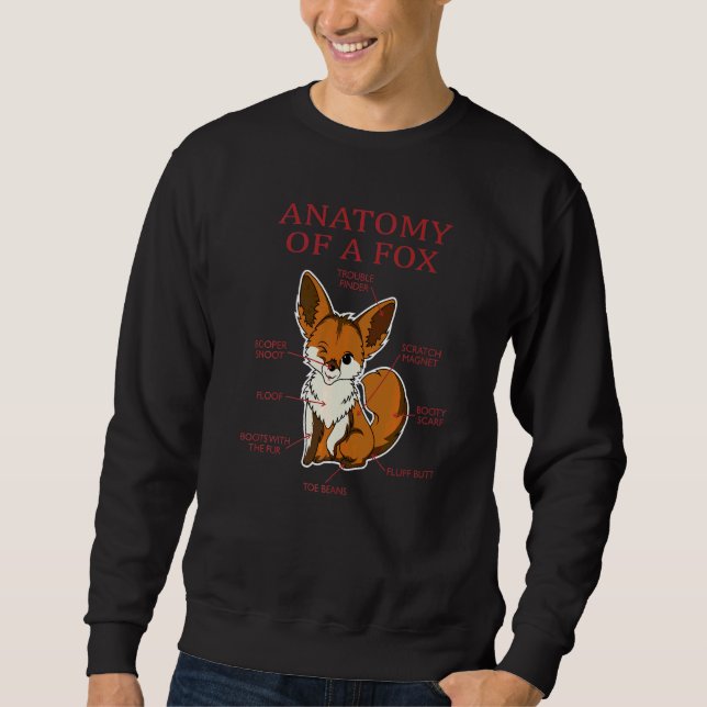 Sweatshirt Anatomie d'un renard  Carnivore mignon et doux  An (Devant)