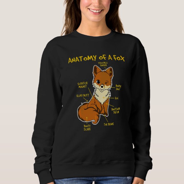 Sweatshirt Anatomie d'un renard mignon animal à fourrure (Devant)