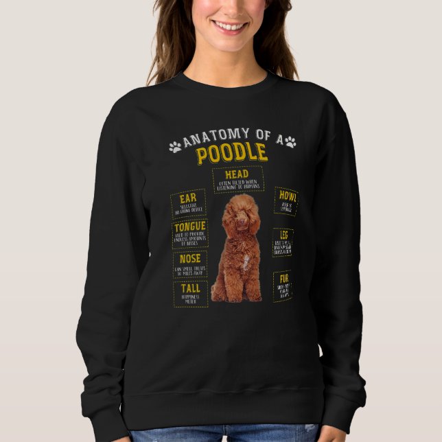 Sweatshirt Anatomie Poodle Pour Femmes Hommes (Devant)