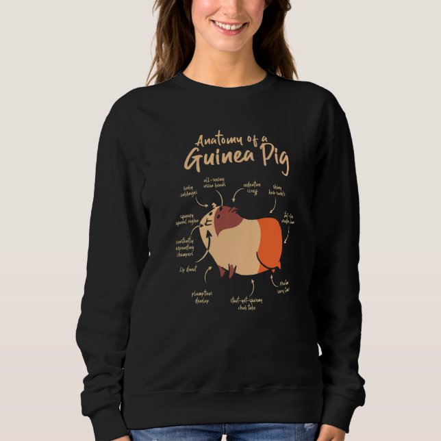 Sweatshirt Anatomy Of A Guinea Pig Graphic Owner Pet Cavy Ani (Devant)