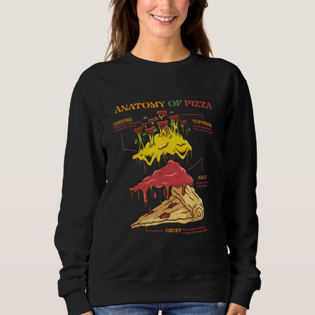 Sweatshirt Anatomy of Pizza Italian Food Pizza  Baker Pizza M (Devant)