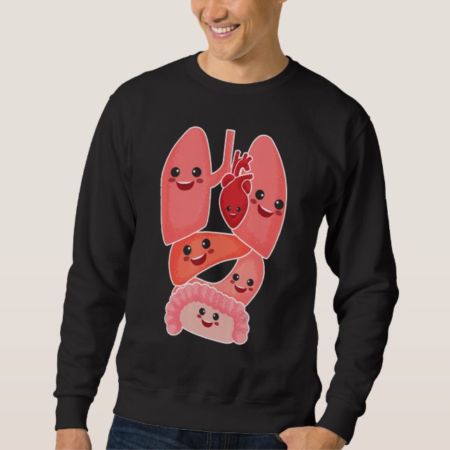 Sweatshirt Anatomy Physiology Heart Lungs Vital Organs Illust (Devant)