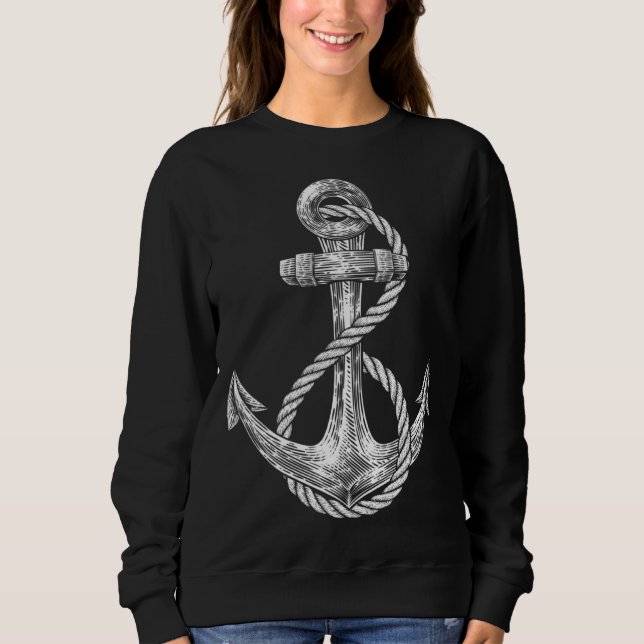 Sweatshirt Anchor Rope Nautical Sailing Sail Sea (Devant)