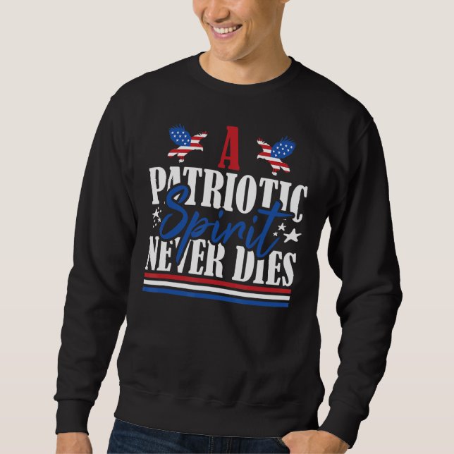 Sweatshirt Ancien drapeau américain, un esprit patriotique ne (Devant)
