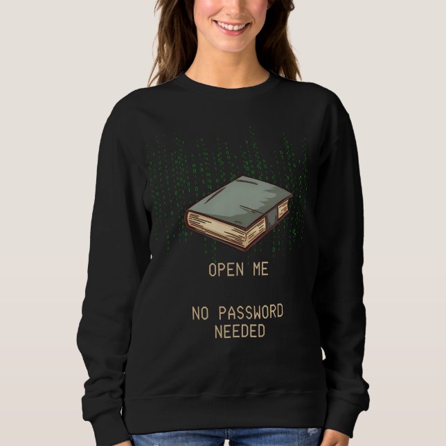 Sweatshirt Ancien livre avec devis de code binaire pour Geek  (Devant)