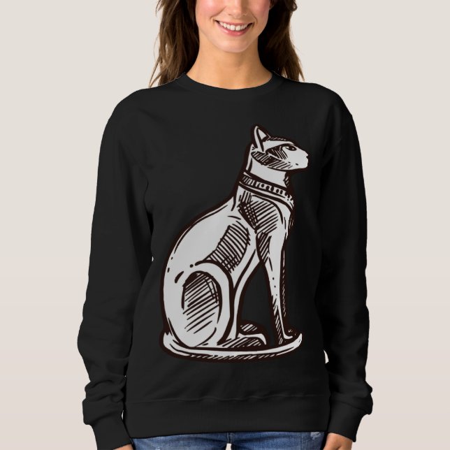Sweatshirt Ancient Egypt Cat Goddess Sacred Animal Deity God (Devant)