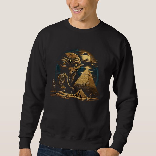 Sweatshirt Ancient Egyptian Pyramids Aliens Space UFO Science (Devant)