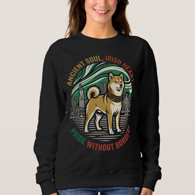 Sweatshirt Ancient Soul Irish Heart Shiba (Devant)