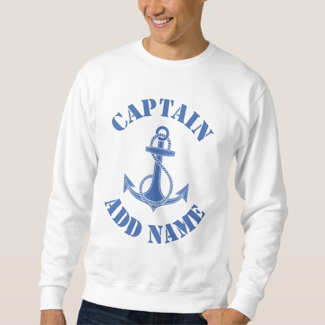 Sweatshirt Ancrage de nom de capitaine personnalisé (Devant)