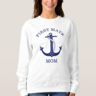 Sweatshirt Ancre Bleue Marine Nautique Premier Mate Maman