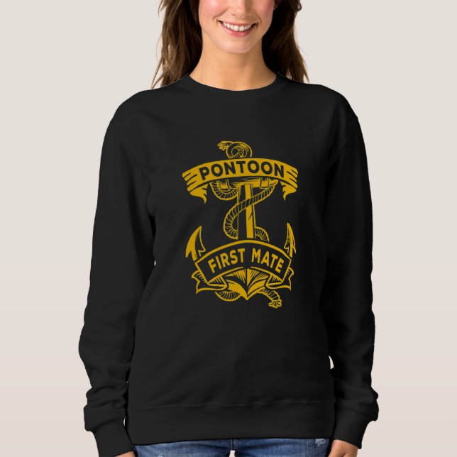 Sweatshirt Ancre de bateau Pontoon First Mate (Devant)
