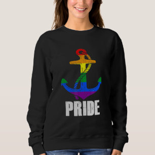 Sweatshirt Ancre Nautique Rétro Rainbow Lgbt Pride Gay Sailo