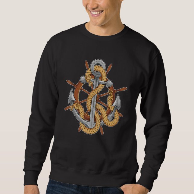 Sweatshirt Ancre Volant Capitaine Voile nautique (Devant)