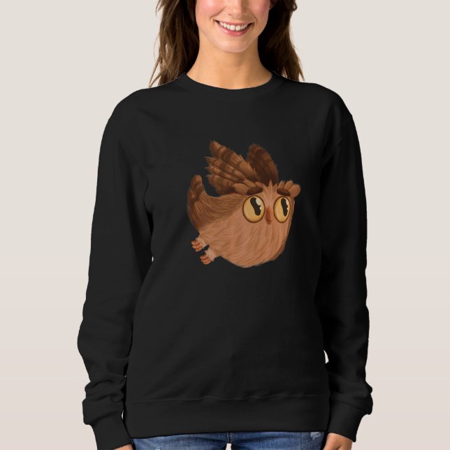 Sweatshirt And Cute Papa Owl (Devant)