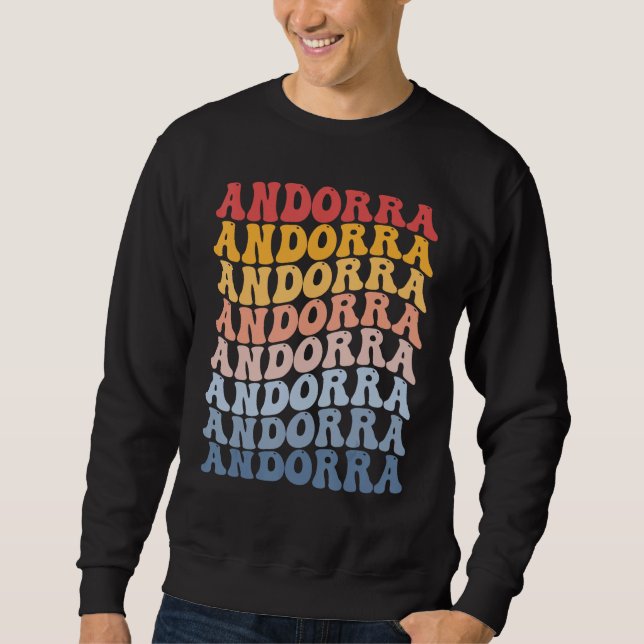Sweatshirt Andorra Groovy Retro Andorran (Devant)