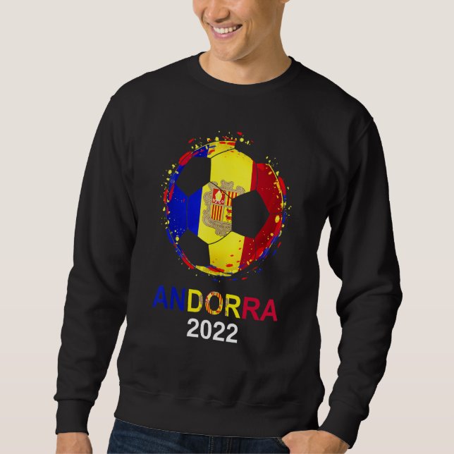 Sweatshirt Andorre Drapeau 2022 Supporter Andorre Équipe de f (Devant)