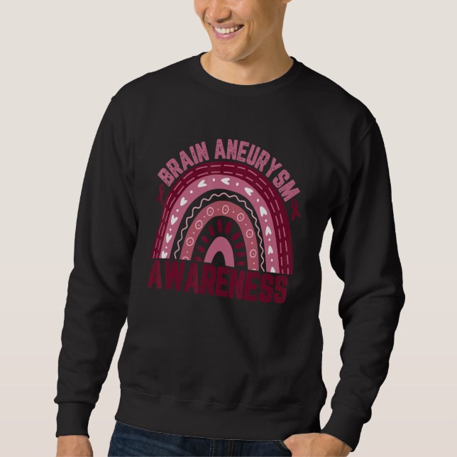 Sweatshirt anévrisme cérébral Sensibilisation burgundy Ruban (Devant)