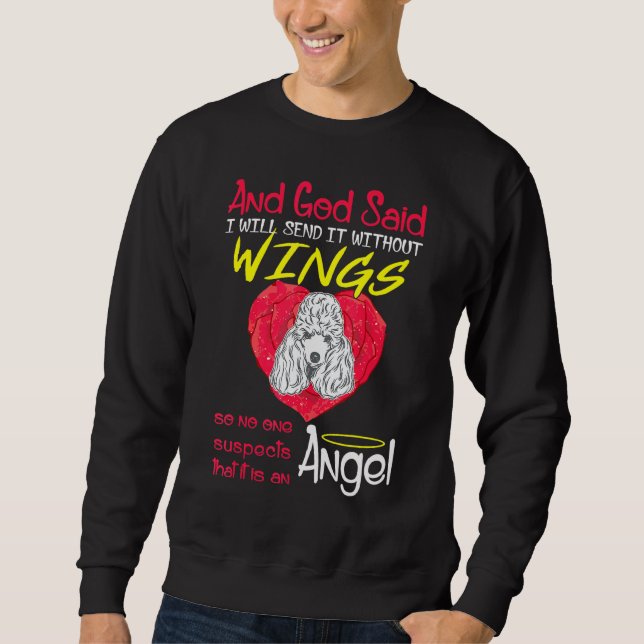 Sweatshirt Ange de caniche sans ailes Animaux (Devant)