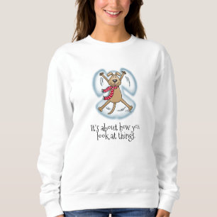 Sweatshirt Ange de neige Chien Amusant mignon Noël Vacances a