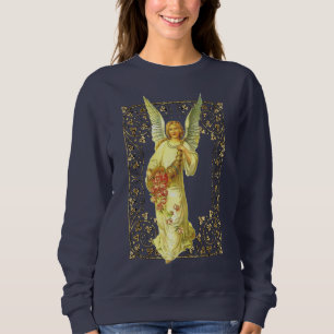 Sweatshirt Ange Vintage avec Roses dans un Cadre Orné