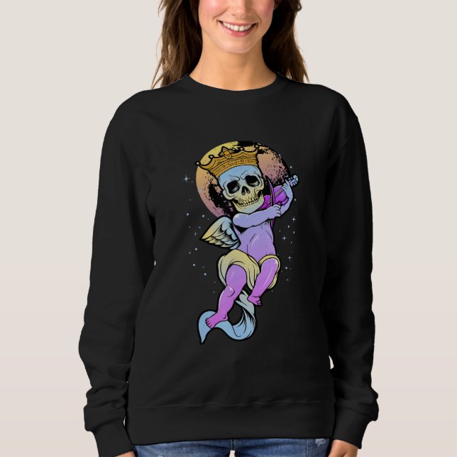 Sweatshirt Angel Devil Crâne fée - Triste Edgy Stree esthétiq (Devant)