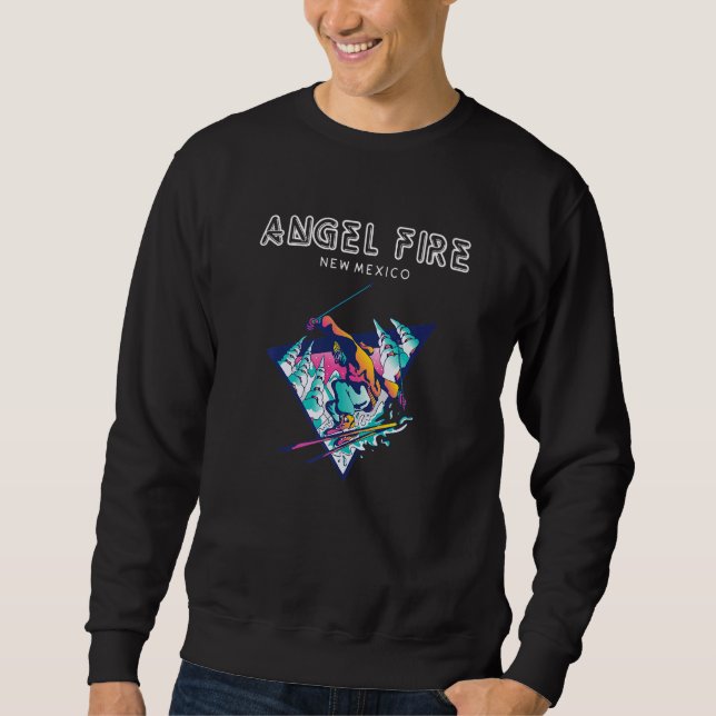 Sweatshirt Angel Fire New Mexico  Retro Skier (Devant)