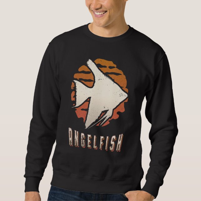 Sweatshirt Angelfish Vintage Retro Classic Animal Sunset (Devant)