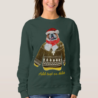 Sweatshirt Anglais Bulldog drôle laide de Noël Chien maman Sw