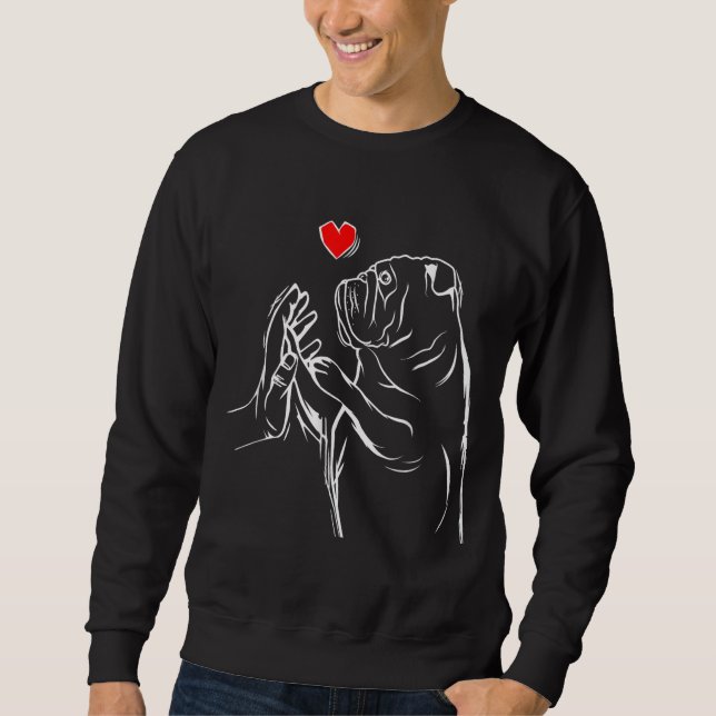 Sweatshirt Anglais Bulldog Love mignon Bully Chien Maman Fill (Devant)