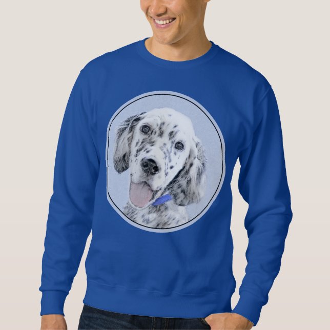 Sweatshirt Anglais Setter Blue Belton Peinture Chien Art (Devant)
