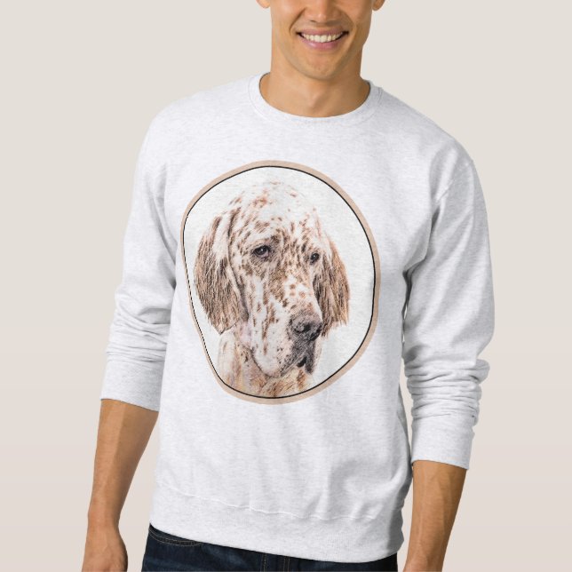 Sweatshirt Anglais Setter Orange Belton Peinture Chien Art (Devant)