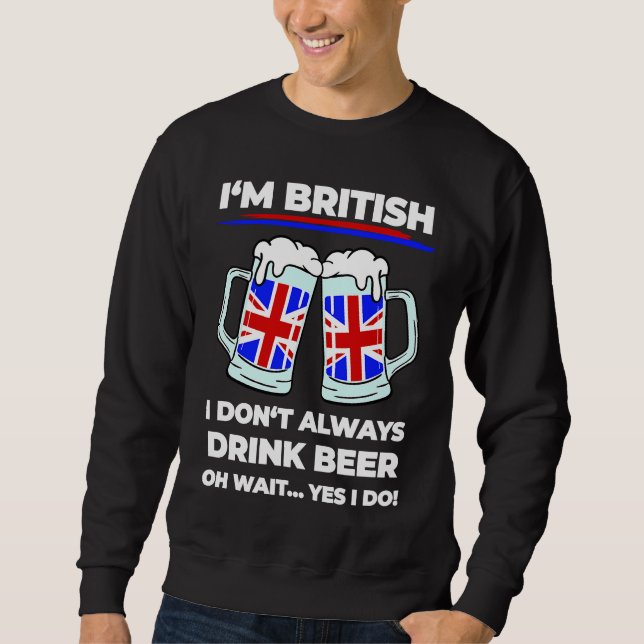 Sweatshirt Angleterre dit bière britannique pour les Britanni (Devant)
