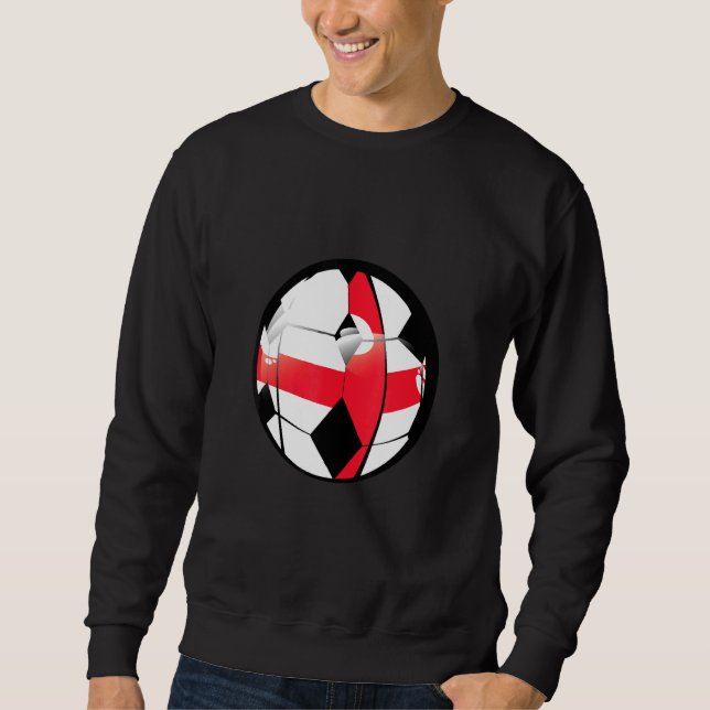 Sweatshirt Angleterre National Drapeau de football Ball Fan J (Devant)