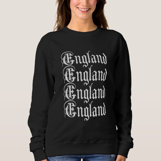Sweatshirt Angleterre Style de typographie classique Patrioti (Devant)