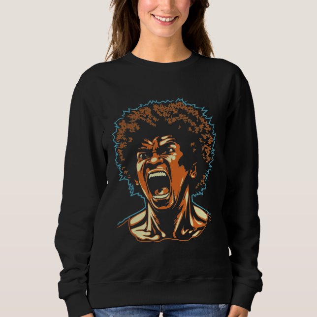 Sweatshirt Angry African American Teenager Afro Black Pride   (Devant)