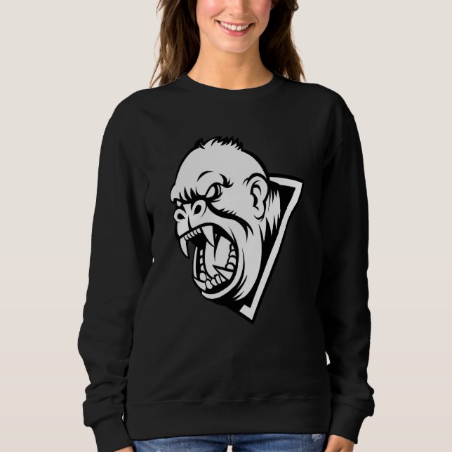 Sweatshirt Angry Gorilla Face For Men Women Kids (Devant)