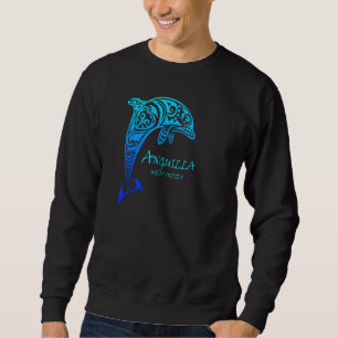 Sweatshirt Anguilla Antilles Vintage Retro Tribal Dolphin