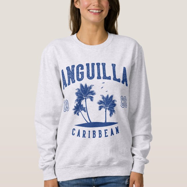 Sweatshirt Anguilla Palmier des Caraïbes 1980 (Devant)