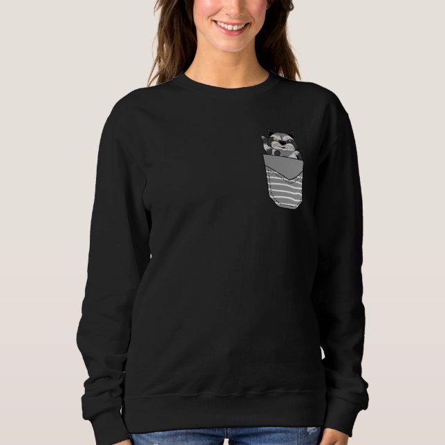 Sweatshirt Animal Angry Raccoon In Pocket (Devant)