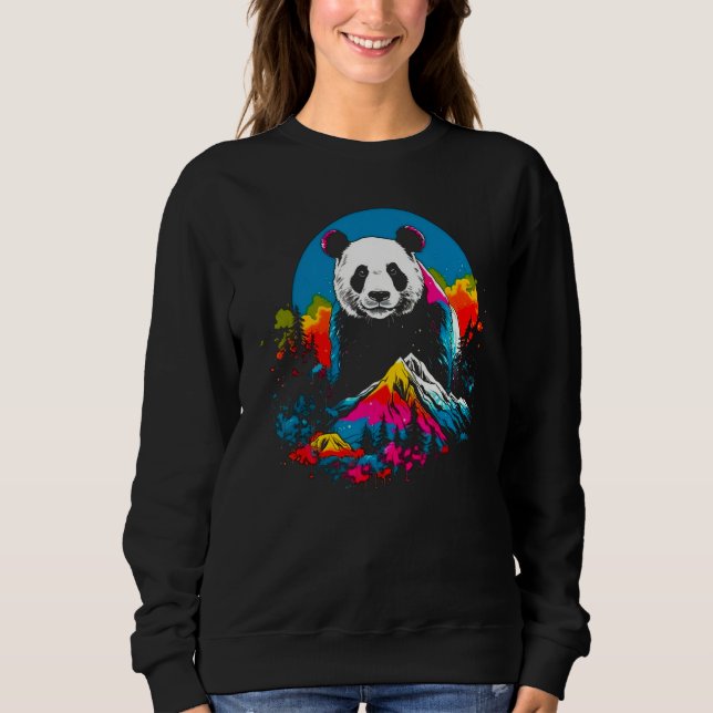 Sweatshirt Animal Artist Panda Pop Design (Devant)