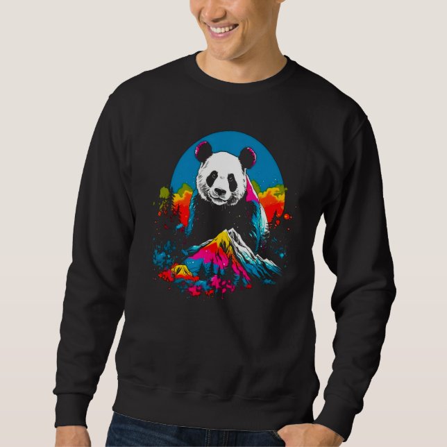 Sweatshirt Animal Artist Panda Pop Design (Devant)