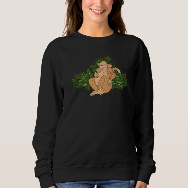 Sweatshirt Animal de zoo faune singe Mignon singe (Devant)
