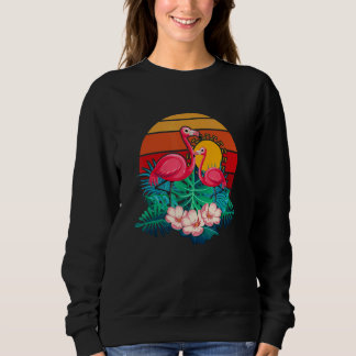 Sweatshirt Animal de zoo tropical été lever de soleil flamant