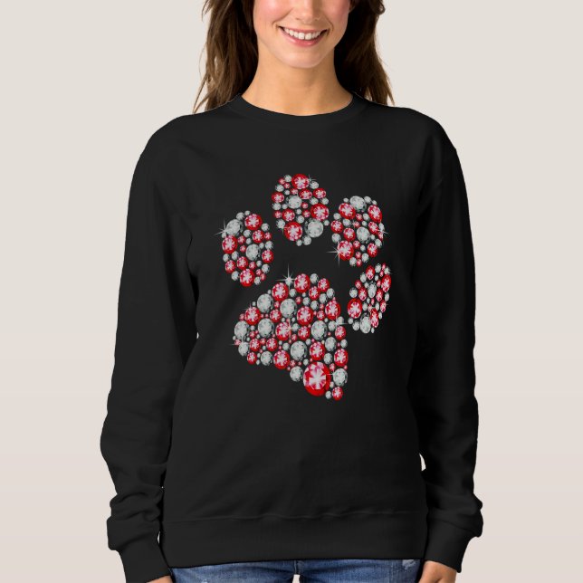 Sweatshirt Animal Rescue Shirt Dog Paw Print Heart For Valent (Devant)
