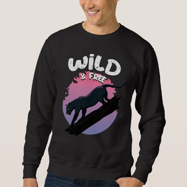 Sweatshirt Animal sauvage et libre de la Panthère noire (Devant)
