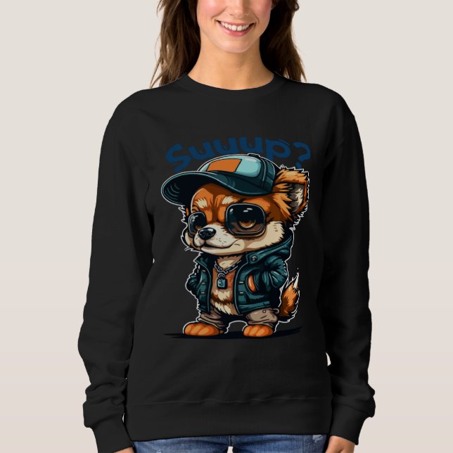 Sweatshirt Animals Dog Cat Owl Fox Cute  8 (Devant)