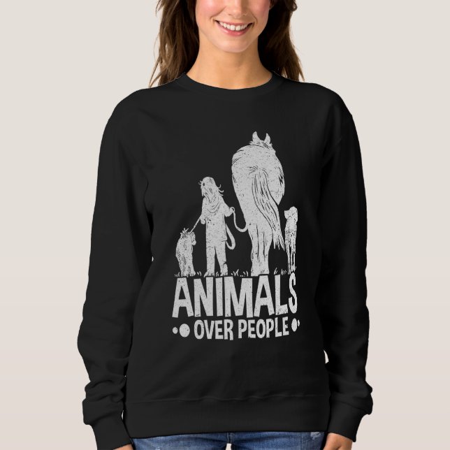 Sweatshirt Animals Over People Animal Activist Rescue Conserv (Devant)