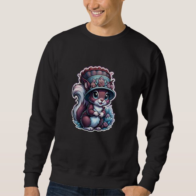 Sweatshirt Animaux adorables Écureuil rouge mignonne Drôle (Devant)